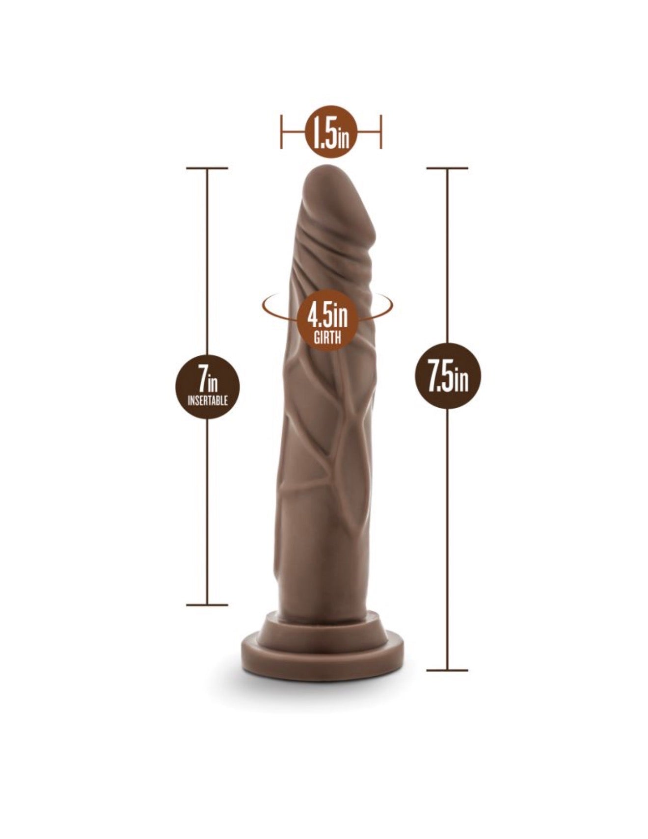 Blush Dr. Skin 7.5" Realistic Cock - Chocolate