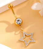 Hollow Out Star Pendant Belly Ring
