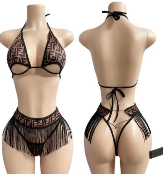 3 Piece Fendi Thong Set
