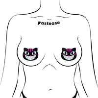 Kitty Cat: Black & Pink Chesire Kitty Cat Nipple Pasties by Pastease-The Edge OK