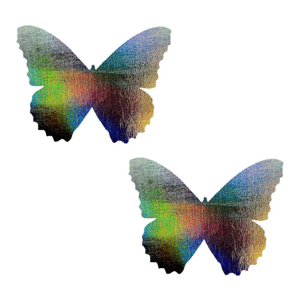 Gunmetal Hologram Butterfly Pasties