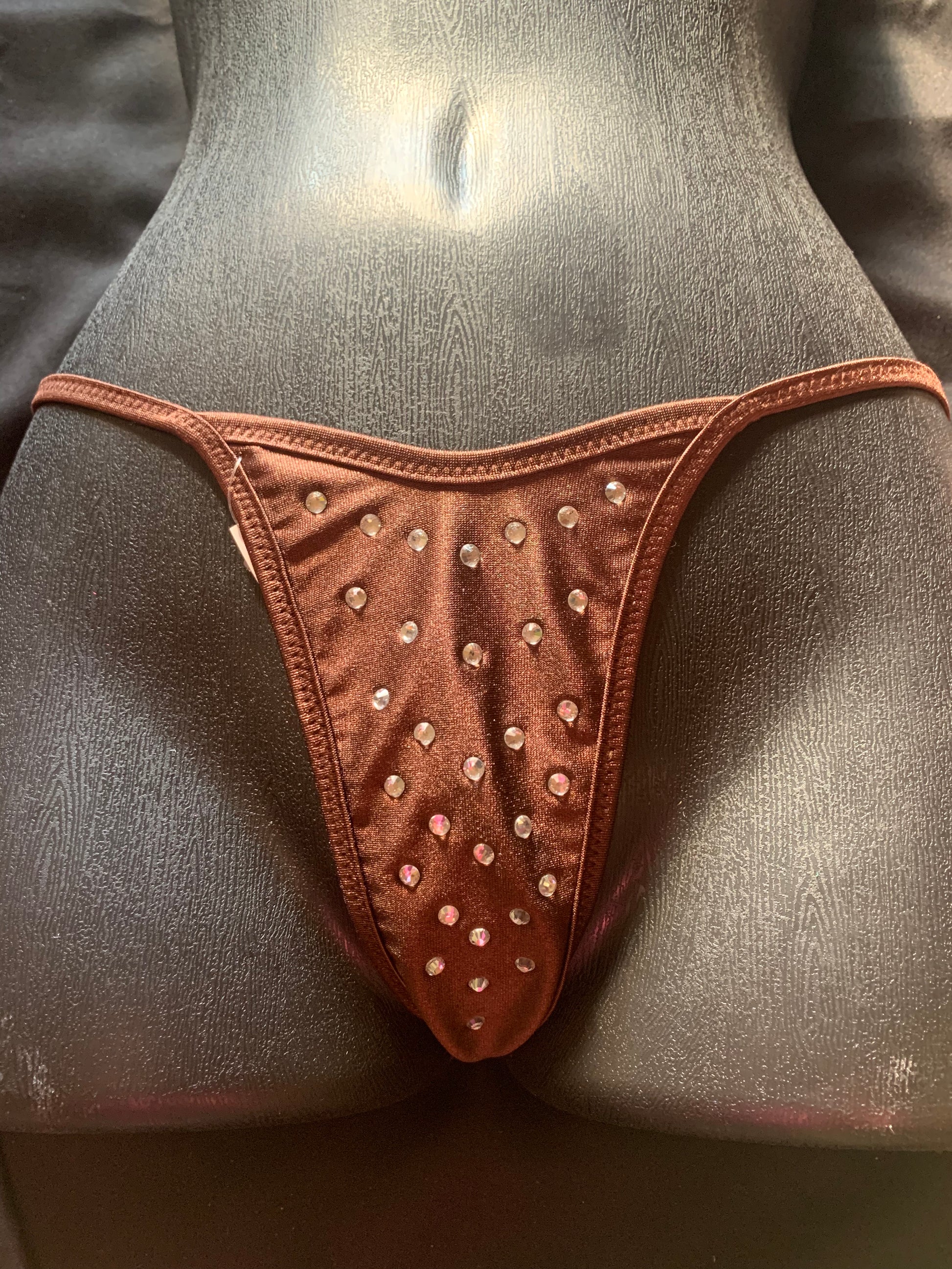 1041R Rhinestone Y Back Bikini Thong-The Edge OK