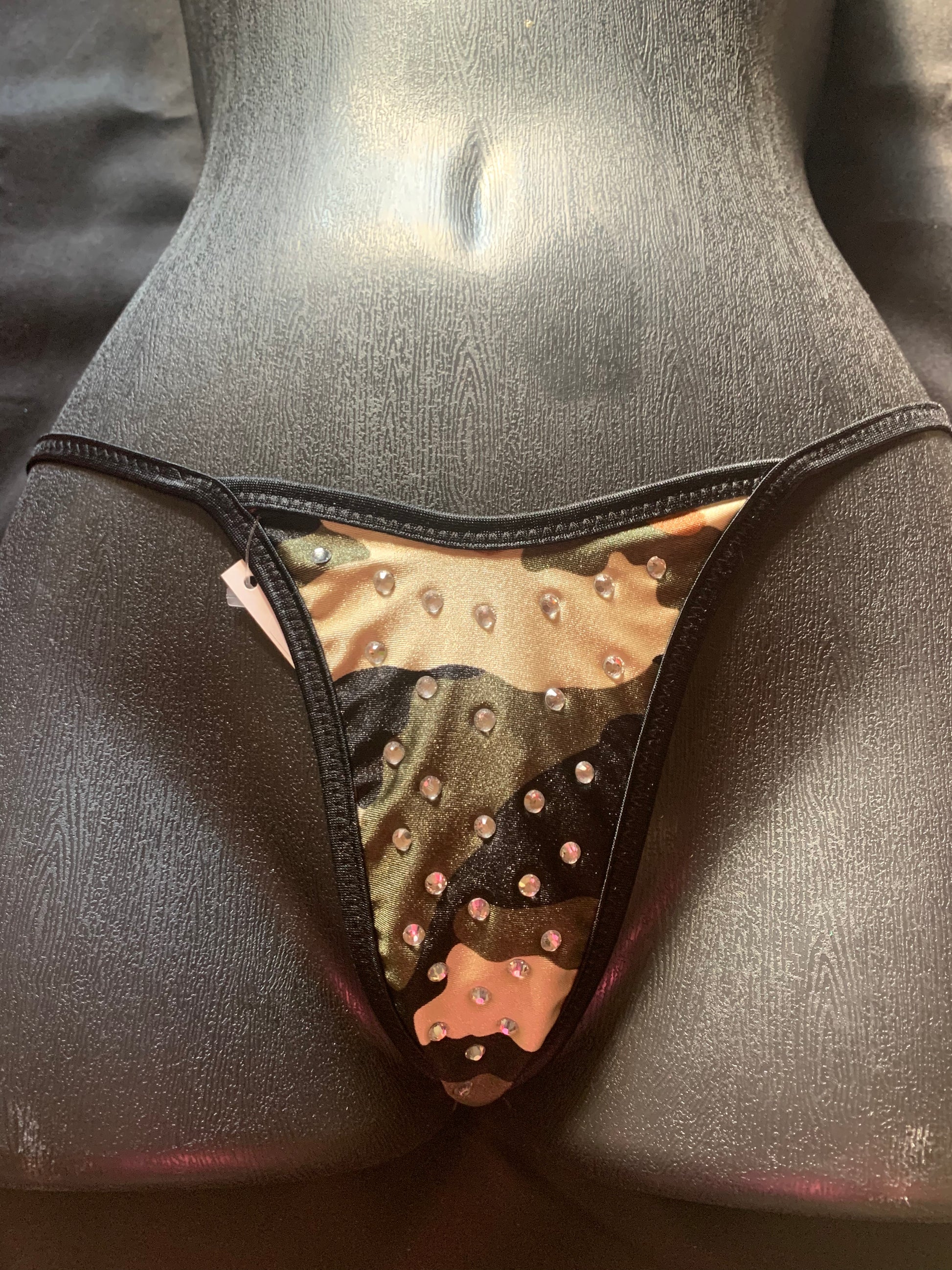 1041R Rhinestone Y Back Bikini Thong-The Edge OK