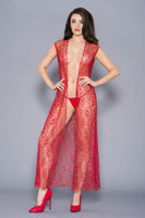 53014 Draping Open Lace Gown with G-String-The Edge OK