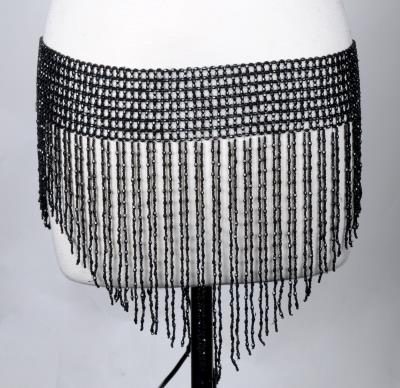 543 Belt Beaded Fringe Skirt-The Edge OK