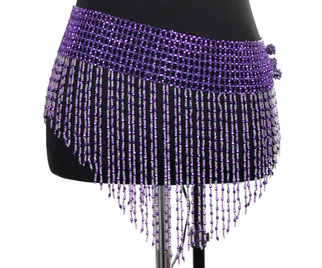543 Belt Beaded Fringe Skirt-The Edge OK