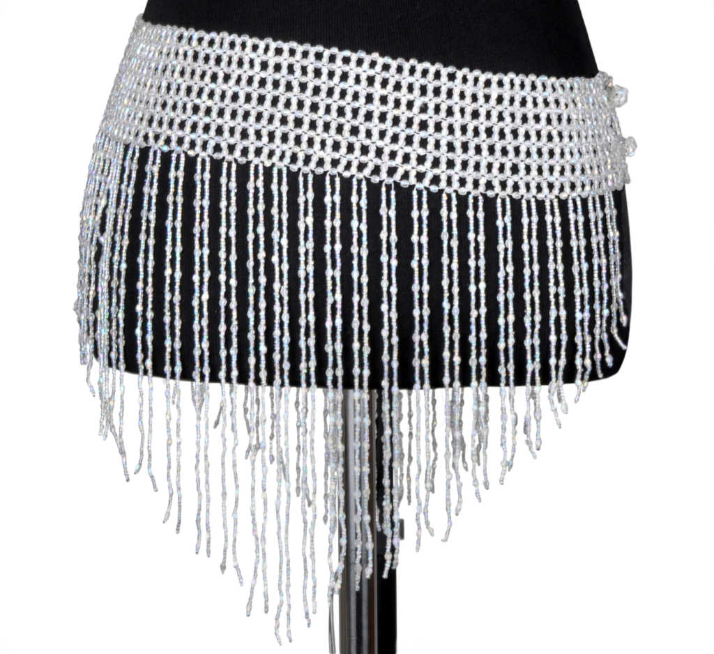 543 Belt Beaded Fringe Skirt-The Edge OK