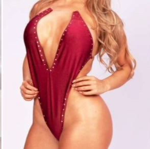 633 Clear Strap Romper with Rhinestones-The Edge OK
