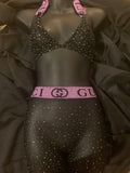 N-175 Banded Rhinestone Hosiery Set - Designer