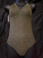 515 Halter Romper with Rhinestones-The Edge OK