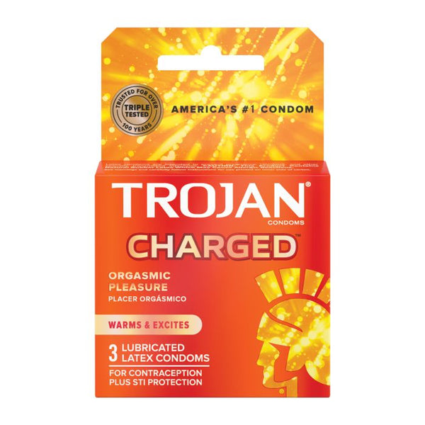 Trojan Charged Condoms - Box of 3-The Edge OK