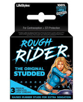 8015-21 Lifestyles Rough Rider Studded Condoms-The Edge OK