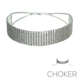 8716 11 Row Rhinestone Choker-The Edge OK