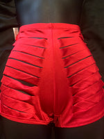 822 Shredded High Waist Shorts-The Edge OK