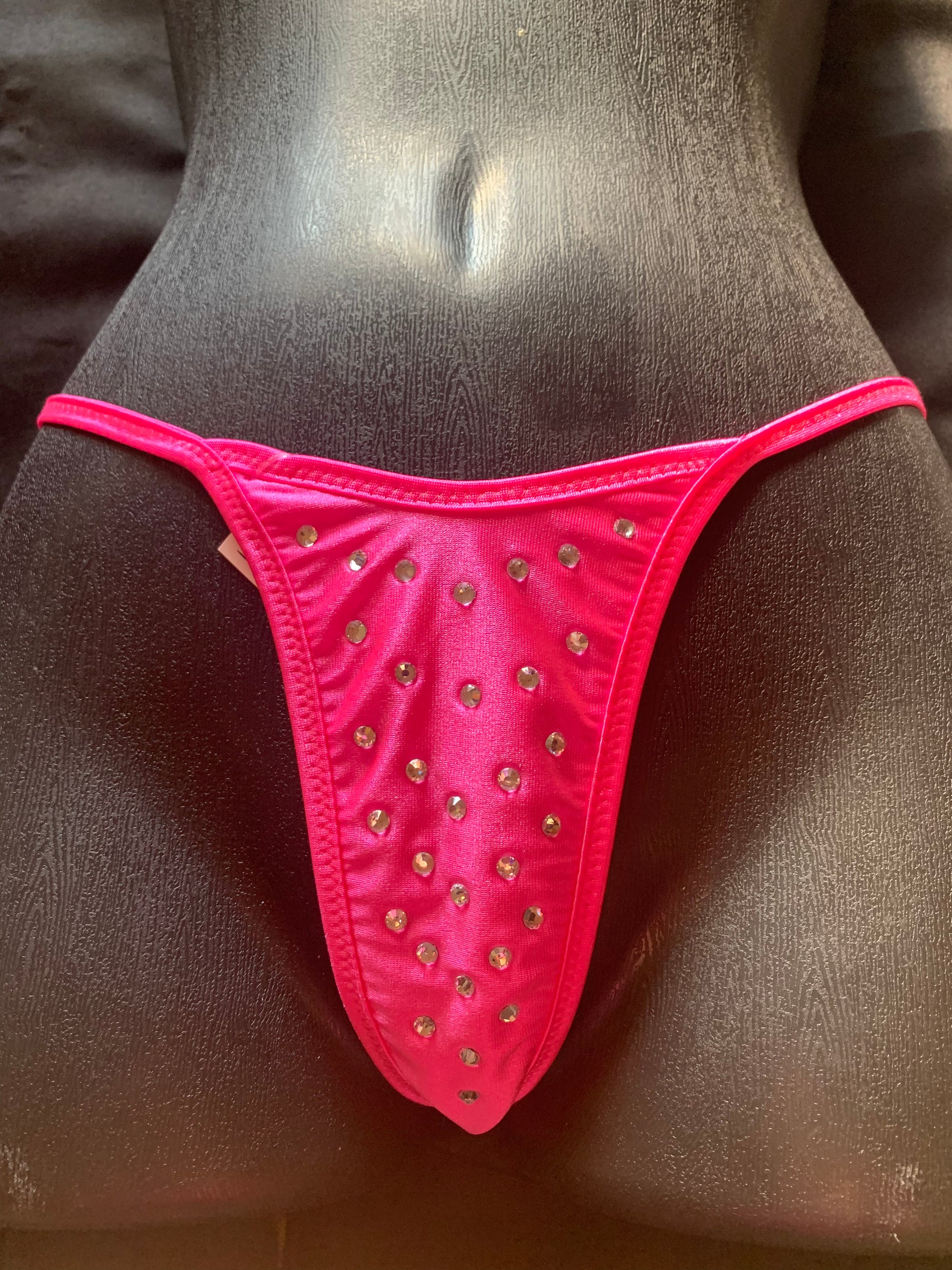 1041R Rhinestone Y Back Bikini Thong-The Edge OK