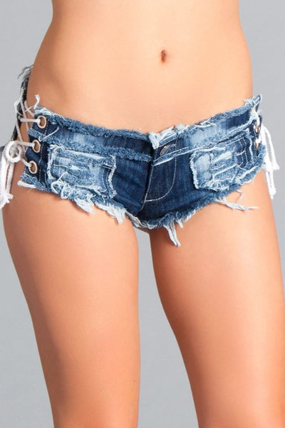 Be Wicked BWJ4 Strings Attached Denim Shorts-The Edge OK
