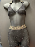 N-175 Banded Rhinestone Hosiery Set - Designer