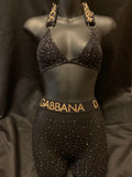 N-175 Banded Rhinestone Hosiery Set - Designer