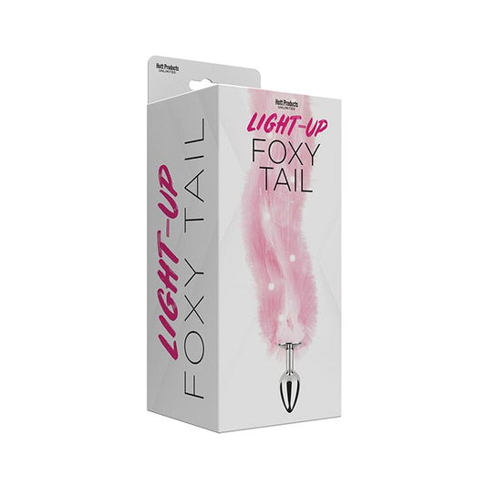 HP3480 Foxy Tail Light Up Butt Plug - Pink-The Edge OK
