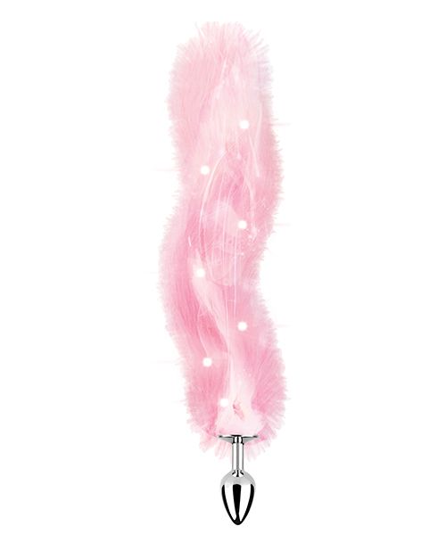 HP3480 Foxy Tail Light Up Butt Plug - Pink-The Edge OK