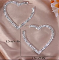 Exaggerated Big Heart Earrings