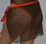 Leopard Mesh Wrap Skirt w/Stones-The Edge OK