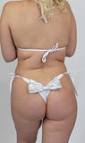 W9758 Silver Hologram Tie Side Scrunch with Bow Set