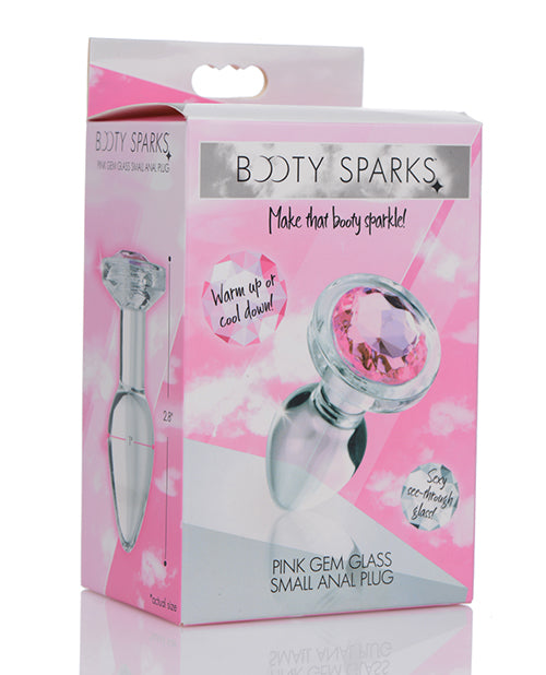 Booty Sparks Pink Gem Glass Anal Plug - Small-The Edge OK