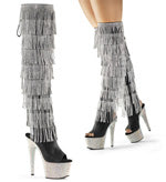 Bejeweled 3019RSF Thigh High Fringe Boots with Rhinestone Encrusted Platform-The Edge OK
