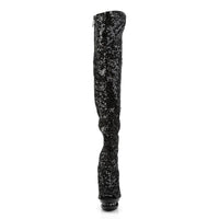 Blondie-R-3011 - 6 inch thigh hi sequin boots (Black)-The Edge OK