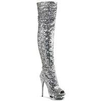 Blondie-R-3011 - 6 inch thigh hi sequin boots (Gold or Silver)