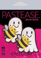 Boo-Bee Pasties: Kawaii Ghost with Bee Friend Nipple Covers by Pastease®