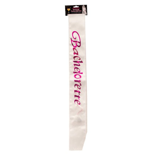 Bachelorette Flashing White Sash