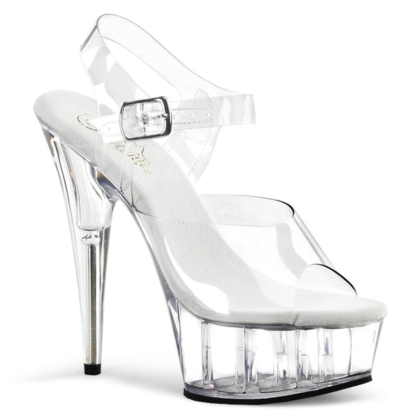 Delight 608 6 inch clear heel w/ankle strap