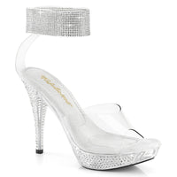 Elegant 442 4.5 inch heel with rhinestone ankle cuff and rhinestone heel/platform
