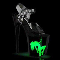 Flamingo-808NLSG 8 inch Ankle Strap Heel w/LED Stripper Girl Platform-The Edge OK