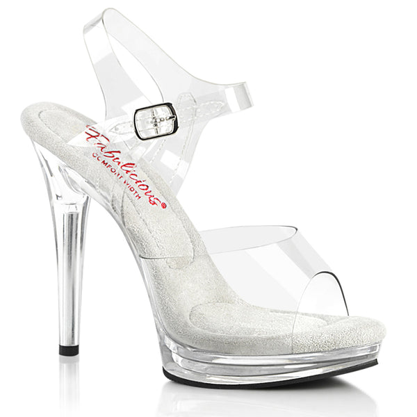 Glory 508 5 inch clear heels with ankle strap