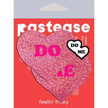 Pastease Love: Glitter Pink "Do Me" Heart Pasties