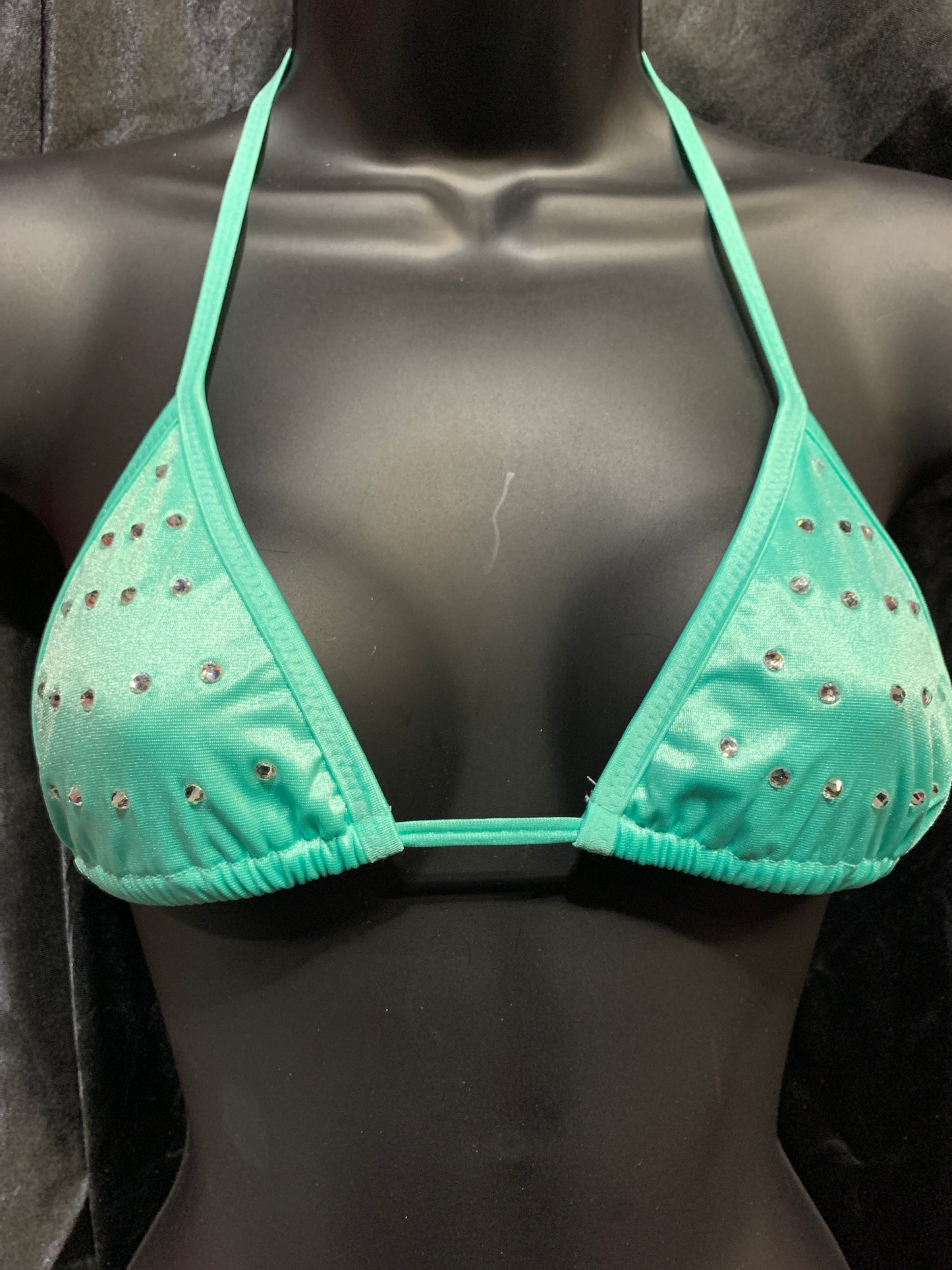 1038SR Small Rhinestone Triangle Bikini Top-The Edge OK