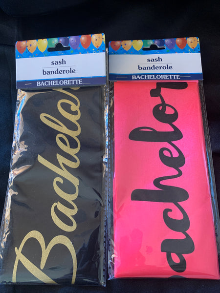 Bachelorette Sash- Black or Hot Pink-The Edge OK