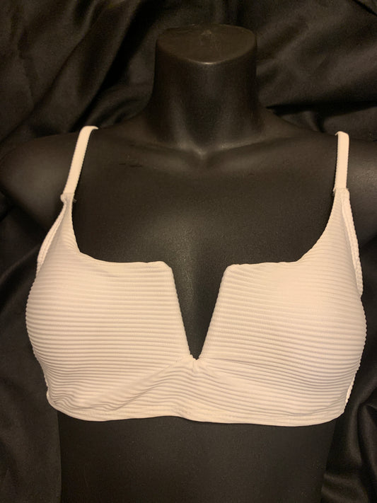 V Top Ribbed Bralette-small white-The Edge OK