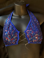 702 String Halter Tie Top with Sequins