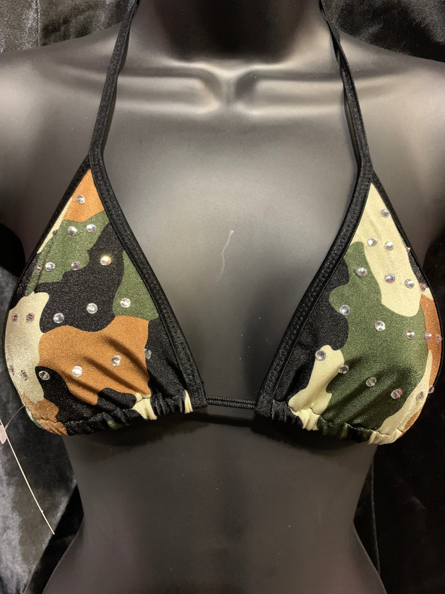 1038SR Small Rhinestone Triangle Bikini Top-The Edge OK