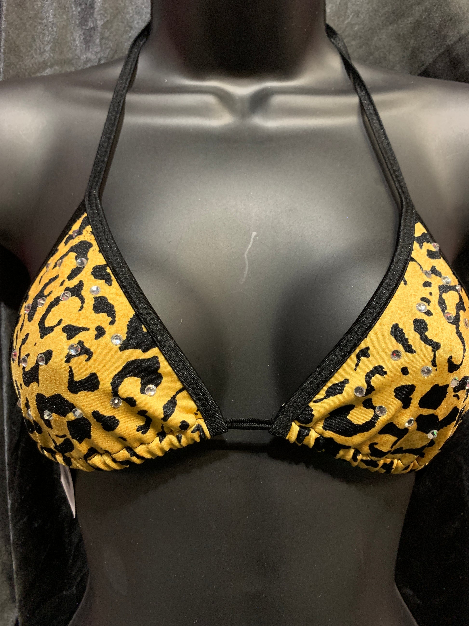 1038SR Small Rhinestone Triangle Bikini Top-The Edge OK
