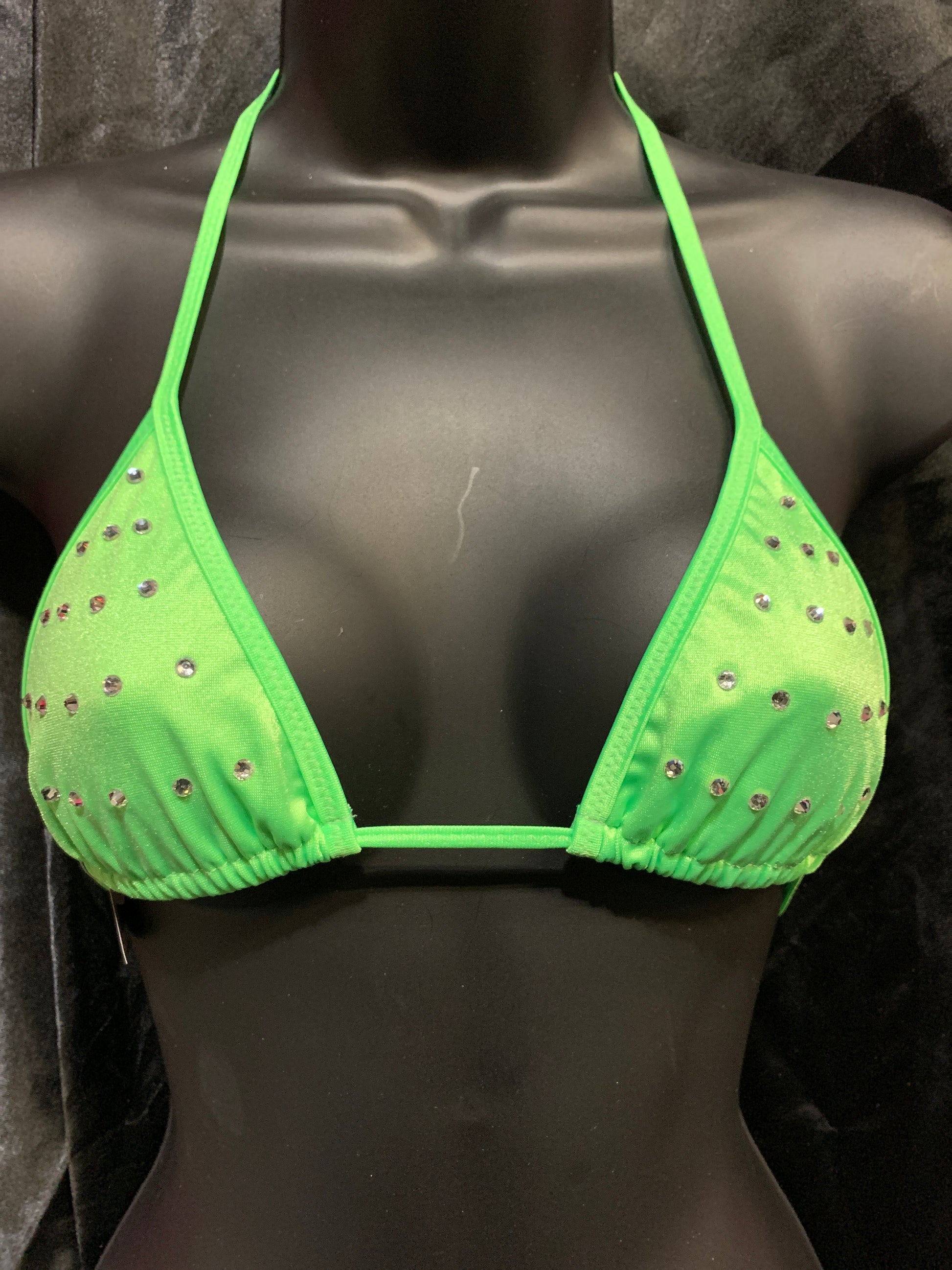 1038SR Small Rhinestone Triangle Bikini Top-The Edge OK