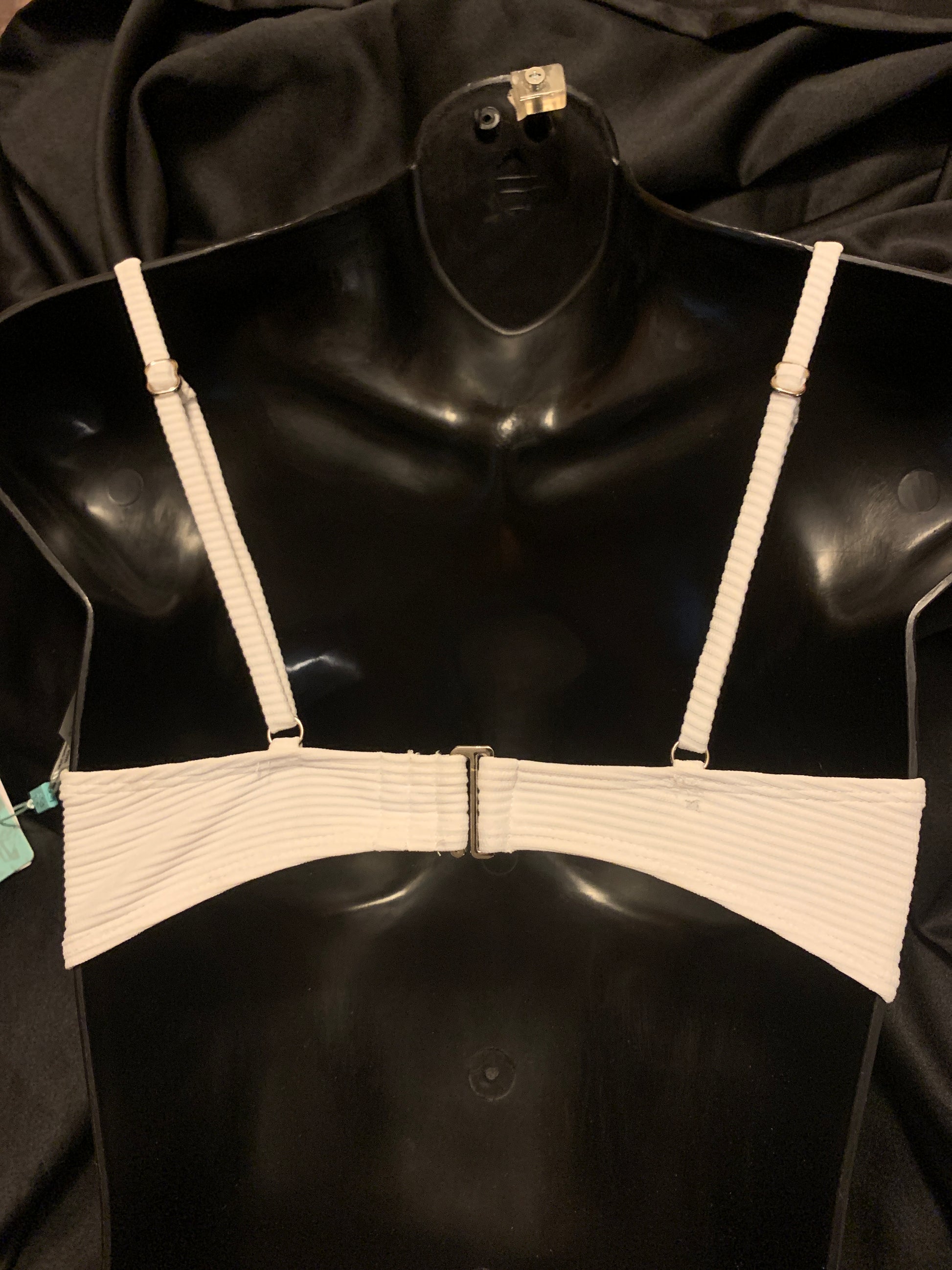 V Top Ribbed Bralette-small white-The Edge OK