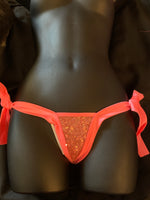 E-002 Wide Band Glitter Y Back Tie-Side Thong