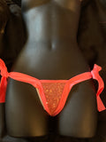 E-002 Wide Band Glitter Y Back Tie-Side Thong