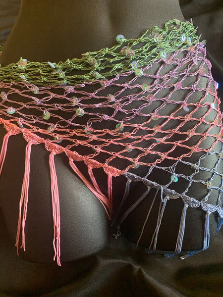 Multi Color Knit Wrap Skirt
