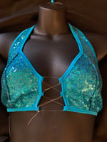 702 String Halter Tie Top with Sequins
